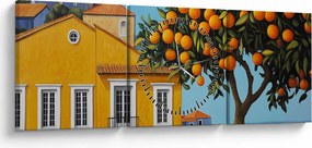 Kép - Narancsfa (órával) (90x30 cm)