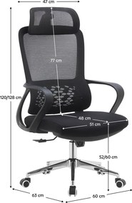 Irodai szék, fekete, FOSTER TYP 1