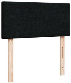 Ottomán ágy matraccal fekete 100x200 cm szövet