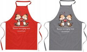 Konyhai kötény pároknak Valentin napi ajándék Aranyos mókusok Név