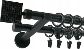 Dupla Függönykarnis Fém 19+19mm Fekete 200cm Prima