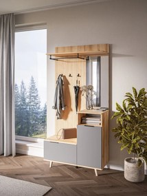 NORDIC C Előszobafal Evoke Tölgy/Szürke Színben