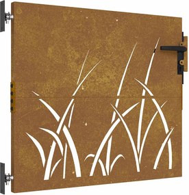 vidaXL fűmintás corten acél kerti kapu 85 x 100 cm