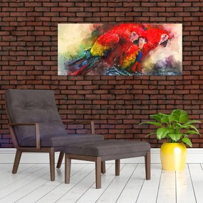 Vörös ara papagájok képe (120x50 cm)