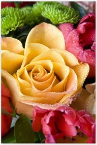 Poszterek 80x120 Tulipáncsokor rózsával