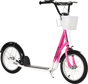 HOMCOM Roler Gyerek Roller Levegő Kerekekkel, 16 Inch Kick Scooter Magasság Állítható Kickscooter Fiúknak és Lányoknak 5-12 Éveseknek Városi Roller Gy