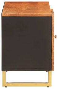 barna és barna tömör mangófa TV-szekrény 80x31,5x46 cm