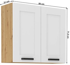 Felsőszekrény  Lesana 2 (fehér + artisan tölgy) 80 G-72 2 F . 1063954