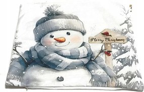 Díszpárnahuzat 43 x 43 cm Karácsonyi Hóember