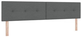 Box Spring Ágy Matraccal Sötétszürke 200x200 cm Textil