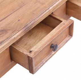 vidaXL tömör mahagóni fa íróasztal fiókokkal 117 x 57 x 75 cm