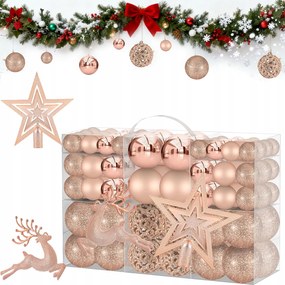 Karácsonyfadísz Karácsonyfa Szett 102DB XXL Rózsaszín Arany Prémium