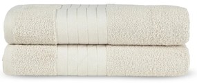 Bézs frottír pamut fürdőlepedő szett 2 db-os 70x140 cm – Good Morning