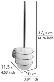 WENKO 18768100-WC TURBO-LOC kerek acél WC-szett 10x37,5 cm fényes króm/fehér