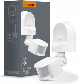 Infravörös fény mozgás- és alkonyérzékelő 1200W fehér IP44 Videx