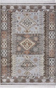 Szőnyeg 95x140 nappaliba,hagyományos klasszikus minta barna-szürke