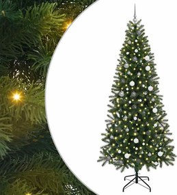 vidaXL Mű karácsonyfa 300 LED-del állvánnyal Zöld 240 cm PE és PVC