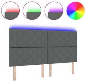 LED Fejtámla Gyémánt Blokkok Mintázatú Sötétszürke 180 cm Szövet