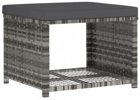 4 részes szürke polyrattan kerti étkezőszett párnával