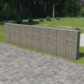 vidaXL horganyzott acél gabion fal fedéllel 600 x 30 x 150 cm