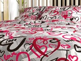Polipamut ágyneműhuzat STREET LOVE POLY szürke Ágyneműhuzat mérete: 70 x 90 cm | 140 x 200 cm