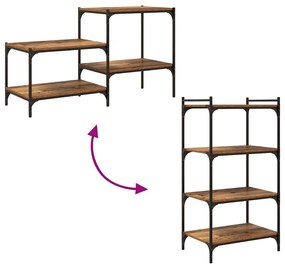 Polcos könyvespolc 4 pcs Barna 60 x 40 x 1.5 cm Faanyag