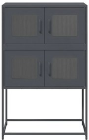 Highboard antracit 68x39x107 cm Acél