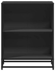 fekete forgácslap könyvszekrény 60x35x76 cm