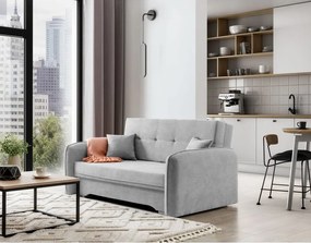 Világosszürke zsenília kinyitható-tárolóhelyes kanapé 155 cm Laine – ELTAP