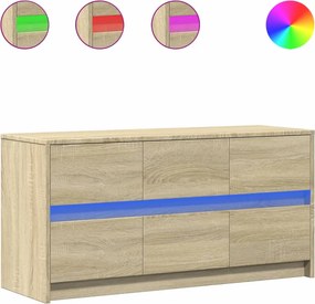 vidaXL sonoma tölgy színű szerelt fa LED-es TV-szekrény 100x34x50 cm