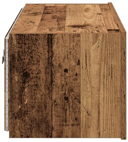 TV Fali Szekrény LED Világítással Régi Fa 80x35x31 cm