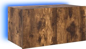 vidaXL füstös tölgy színű fali TV-szekrény LED-ekkel 60x35x31 cm