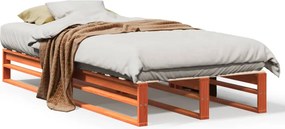 vidaXL viaszbarna tömör fenyőfa ágy matrac nélkül 90 x 190 cm