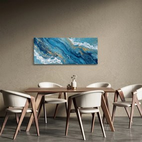 Kép - Világoskék márvány arannyal II. (120x50 cm)