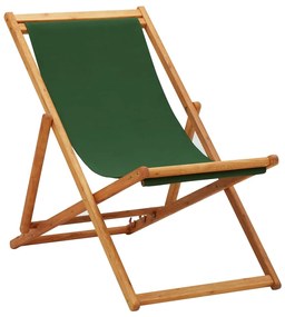 vidaXL zöld eukaliptuszfa és szövet összecsukható strandszék