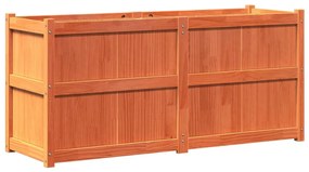 Viaszbarna tömör fenyőfa kerti virágláda 150 x 50 x 70 cm