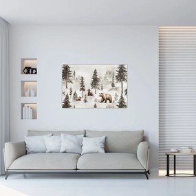 Kép - Erdő medvékkel (90x60 cm)