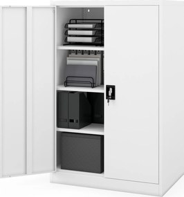 KEVIN D600 fehér fém irodai iratszekrény 900 x 1400 x 600 mm
