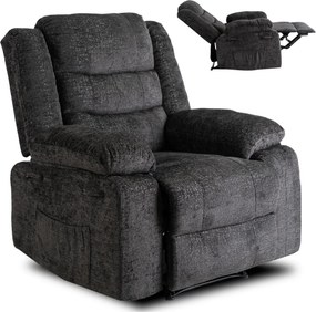 Dönthető fotel fekete bársony, ARTURO