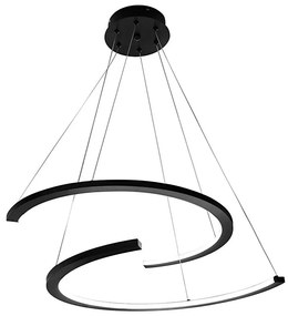 LED Csillár zsinóron DOUBLEMOON LED/30W/230V fekete