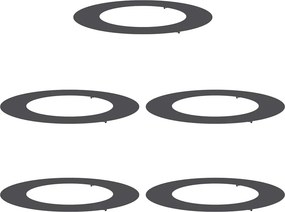 vidaXL Alkalmas lapos fa gyűrűkhez 5 pcs Fekete Ø50 / 80 cm Acél