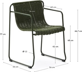 Zöld fém kerti szék Maurina – Kave Home