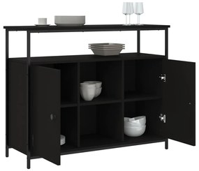 fekete szerelt fa tálalószekrény 100 x 35 x 80 cm