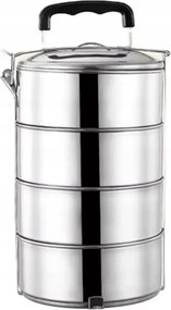 Ebéd Tiffin Négyszintes Ételtároló doboz Rozsdamentes acél