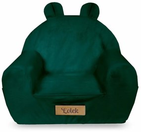 Mini fotel gyerekszobába - Ella - sötétzöld