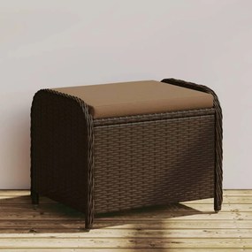 Barna polyrattan kerti szék párnával 58 x 46 x 46 cm