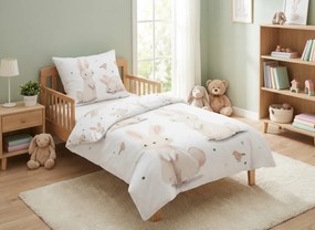Pamut ágynemű babaágyba BUNNIES fehér Ágyneműhuzat mérete: 40 x 60 cm | 100 x 135 cm