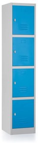 Fém szekrény - 4 doboz, 38 x 45 x 185 cm, csavaros zár, kék - ral 5012