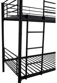 Bunky ágy 90 x 200 cm, emeletes, fekete