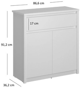 Komód Ethan 2D1S (fehér). 1052918